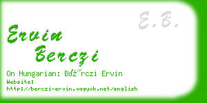 ervin berczi business card